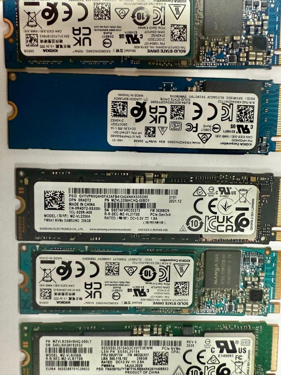 256GB M.2 NVMe SSD PCIe Gen3 x4 2280 – Samsung / Intel / Toshiba / SK Hynix image 1