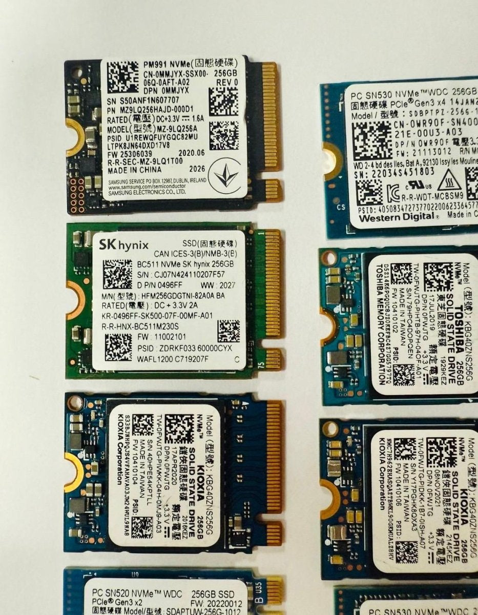 256GB M.2 2230 NVMe SSD – Samsung / Intel / Toshiba / SK Hynix image 1