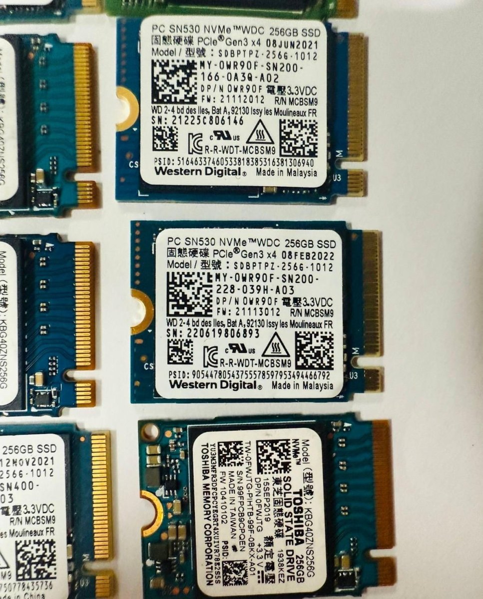256GB M.2 2230 NVMe SSD – Samsung / Intel / Toshiba / SK Hynix image 2
