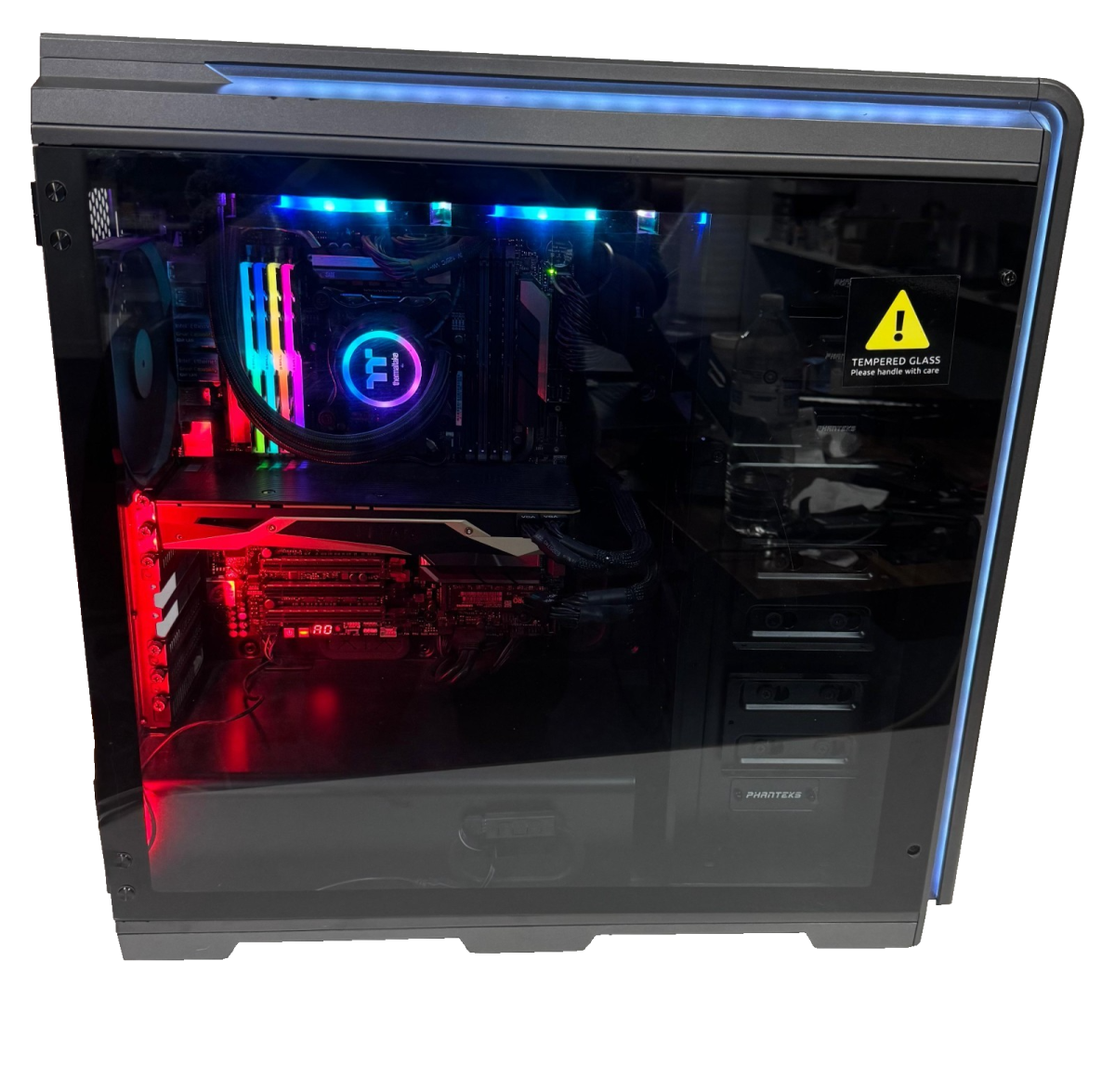 Custom Gaming PC i9-7980XE 32GB RAM 1TB SSD NVIDIA Titan V RGB Liquid Cooled image 3