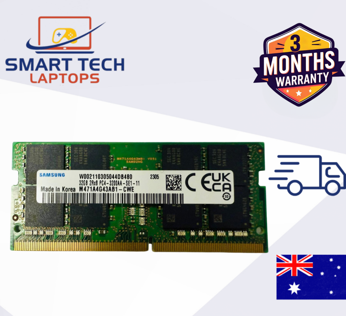 Samsung 32GB DDR4 3200MHz SO-DIMM Laptop RAM PC4-3200AA | M471A4G43AB1-CWE image 0