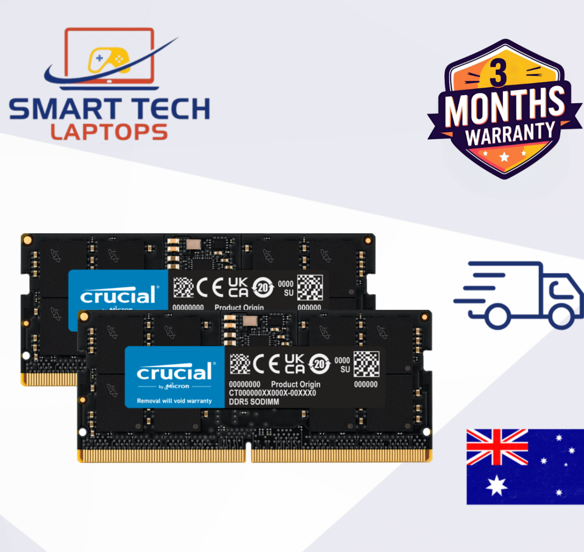 Crucial CT48G56C46S5 96GB (2×48GB) DDR5 5600MHz SODIMM Laptop RAM – Brand New image 0