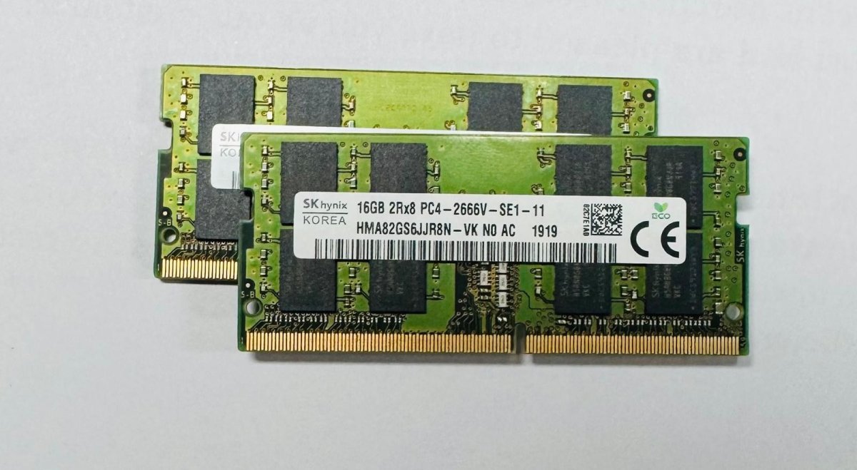 32GB (2×16GB) SK hynix DDR4 2666MHz Laptop RAM – PC4-2666V 2Rx8 SODIMM image 0