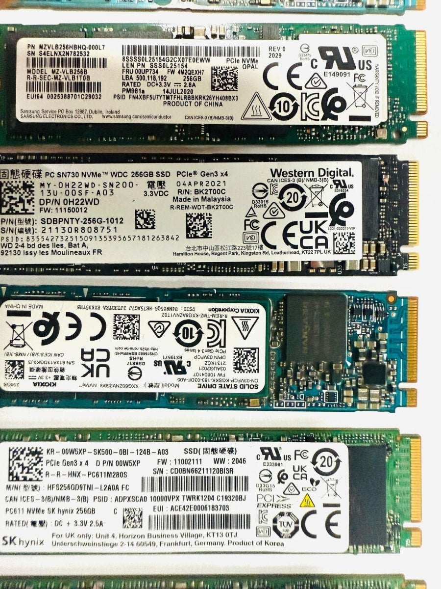 256GB M.2 NVMe SSD PCIe Gen3 x4 2280 – Samsung / Intel / Toshiba / SK Hynix image 2