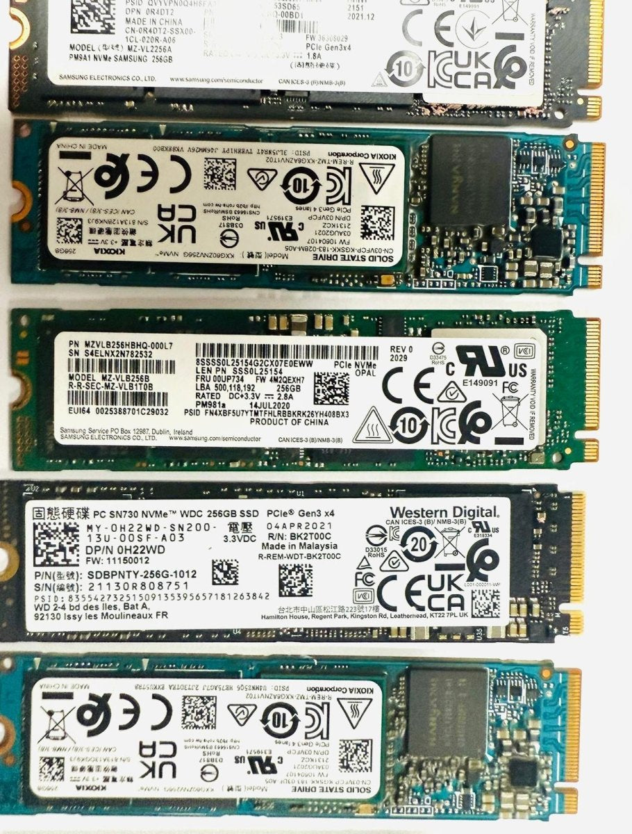 256GB M.2 NVMe SSD PCIe Gen3 x4 2280 – Samsung / Intel / Toshiba / SK Hynix image 3